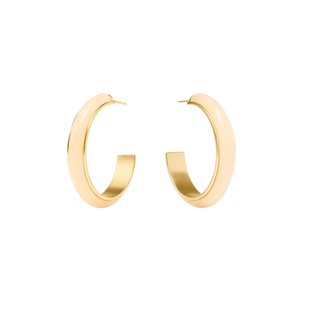 Julie Vos Carnaby Hoop- Gold and Acrylic- Ivory