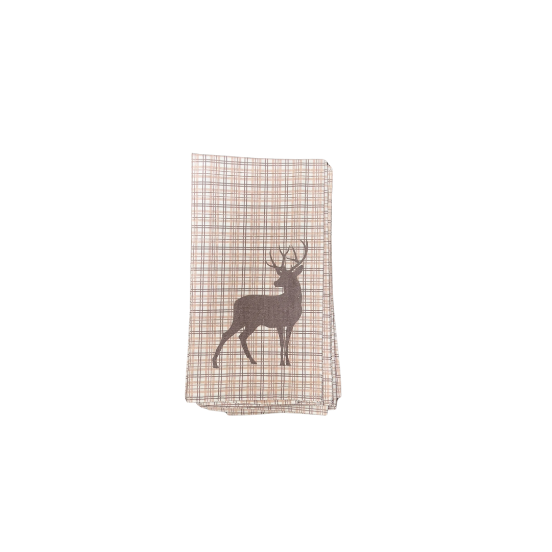 Plaid Deer Hand Towel
