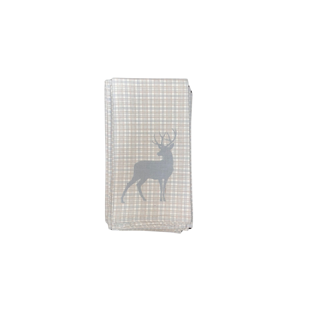 Plaid Deer Hand Towel