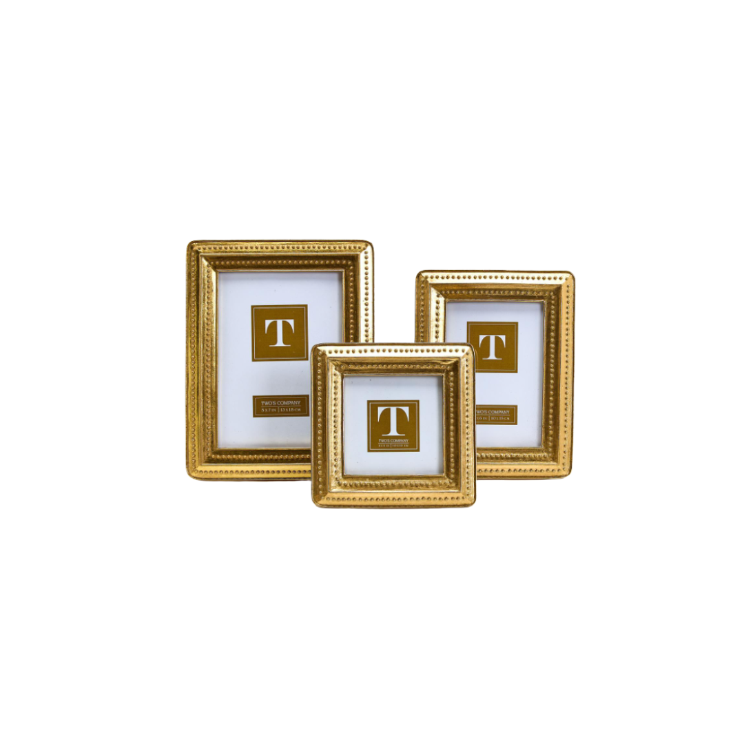 Gold Beaded Edge Photo Frame