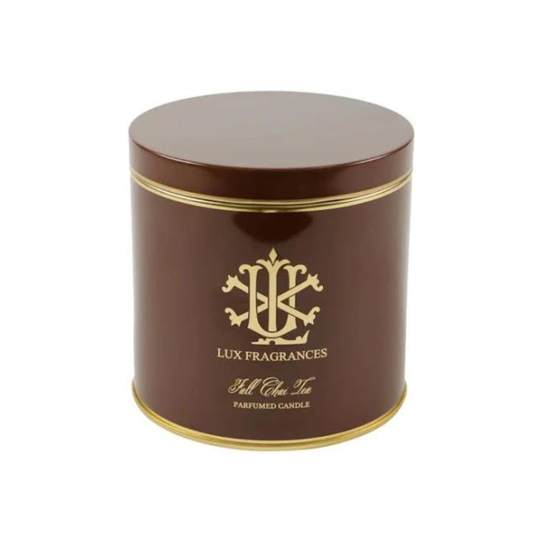 Lux Fragrances Fall Chai Tea Round Candle