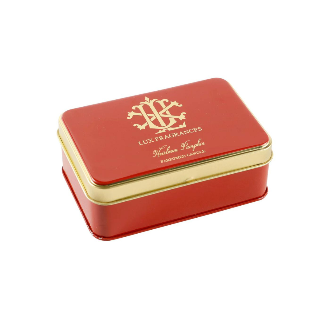 Lux Fragrances Heirloom Pumpkin Rectangle Candle Tin