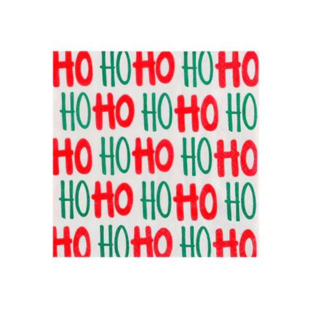 Ho Ho Ho Red/Green Beverage Napkin