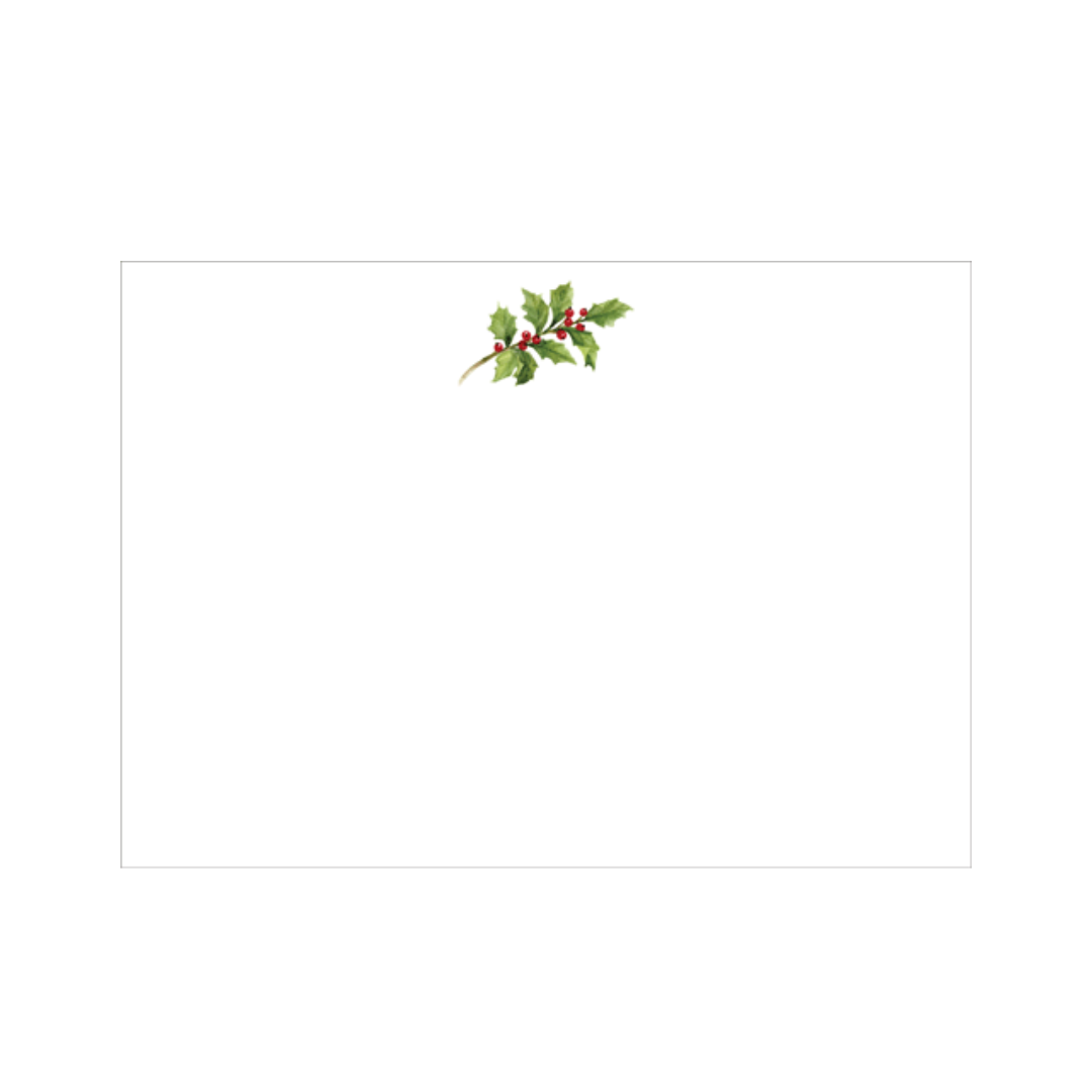 Caspari Holly Sprig Correspondence Cards