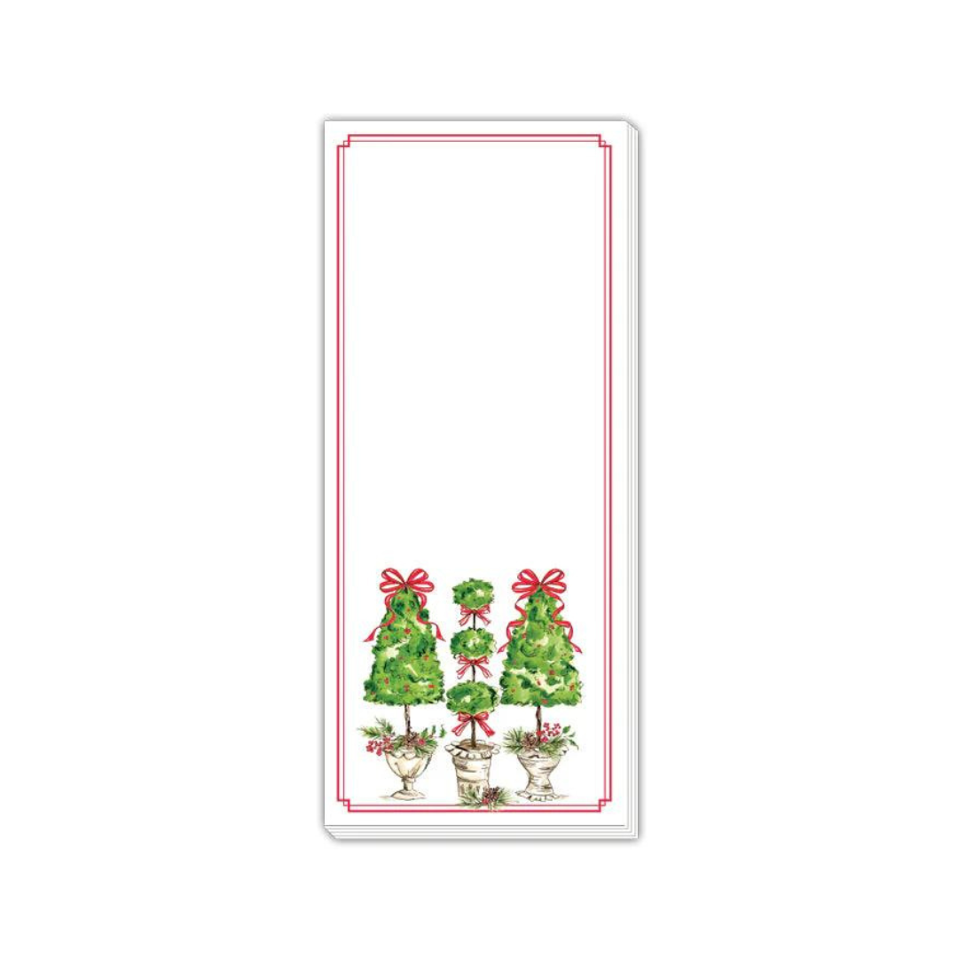 Traditional Pine Topiaries Skinny Notepad