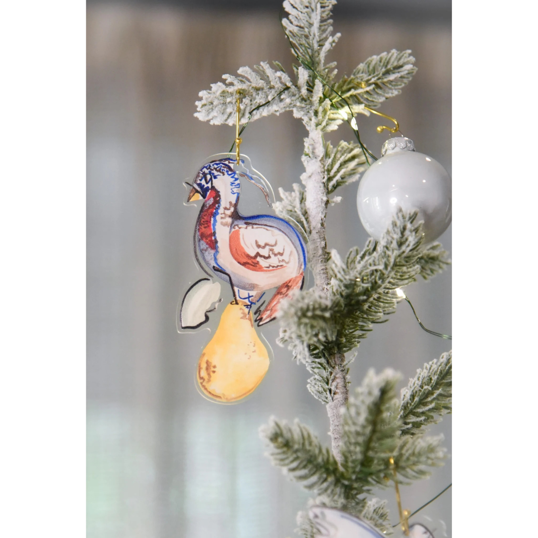 Fig and Dove Twelve Days of Christmas Acrylic Ornament Set