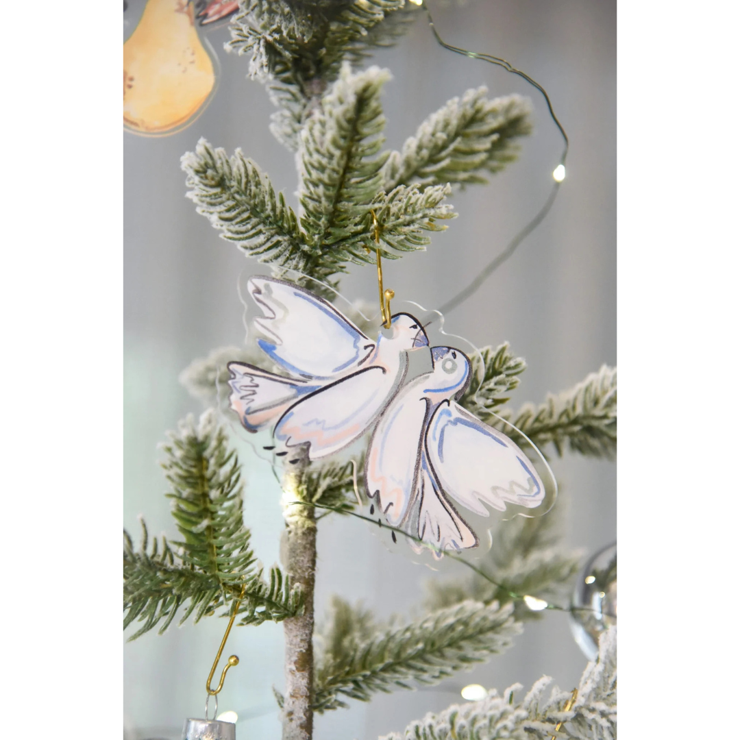 Fig and Dove Twelve Days of Christmas Acrylic Ornament Set