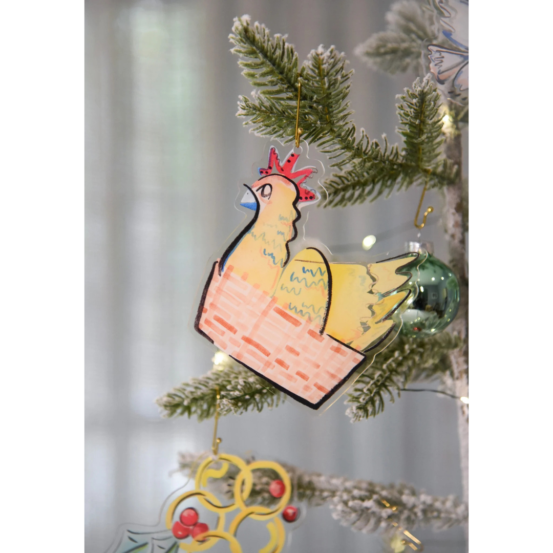 Fig and Dove Twelve Days of Christmas Acrylic Ornament Set