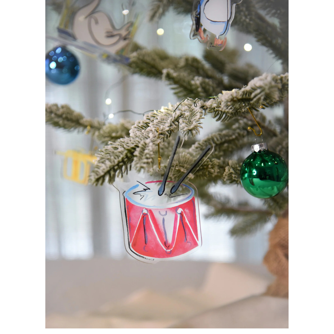 Fig and Dove Twelve Days of Christmas Acrylic Ornament Set
