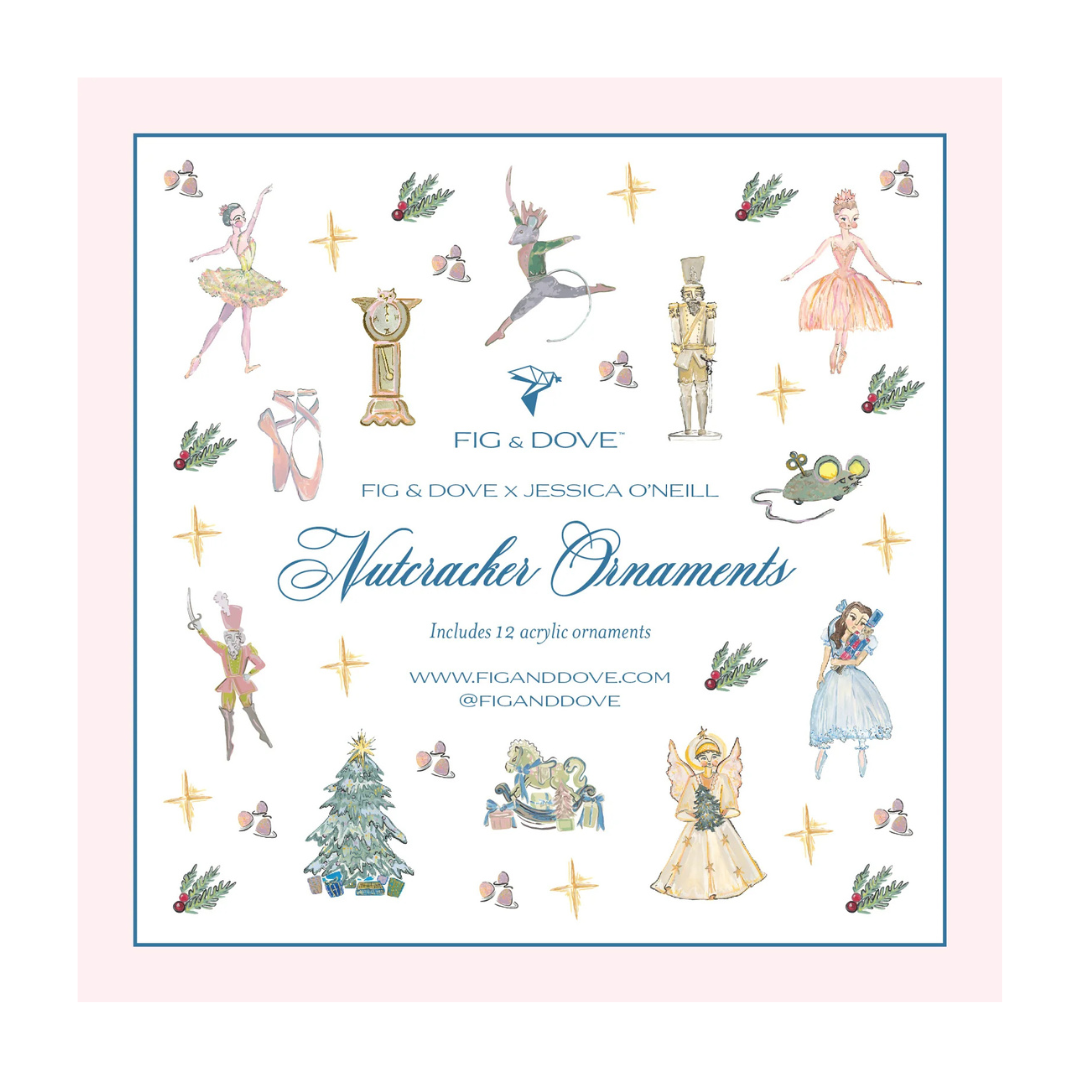 Fig and Dove Nutcracker Acrylic Ornaments