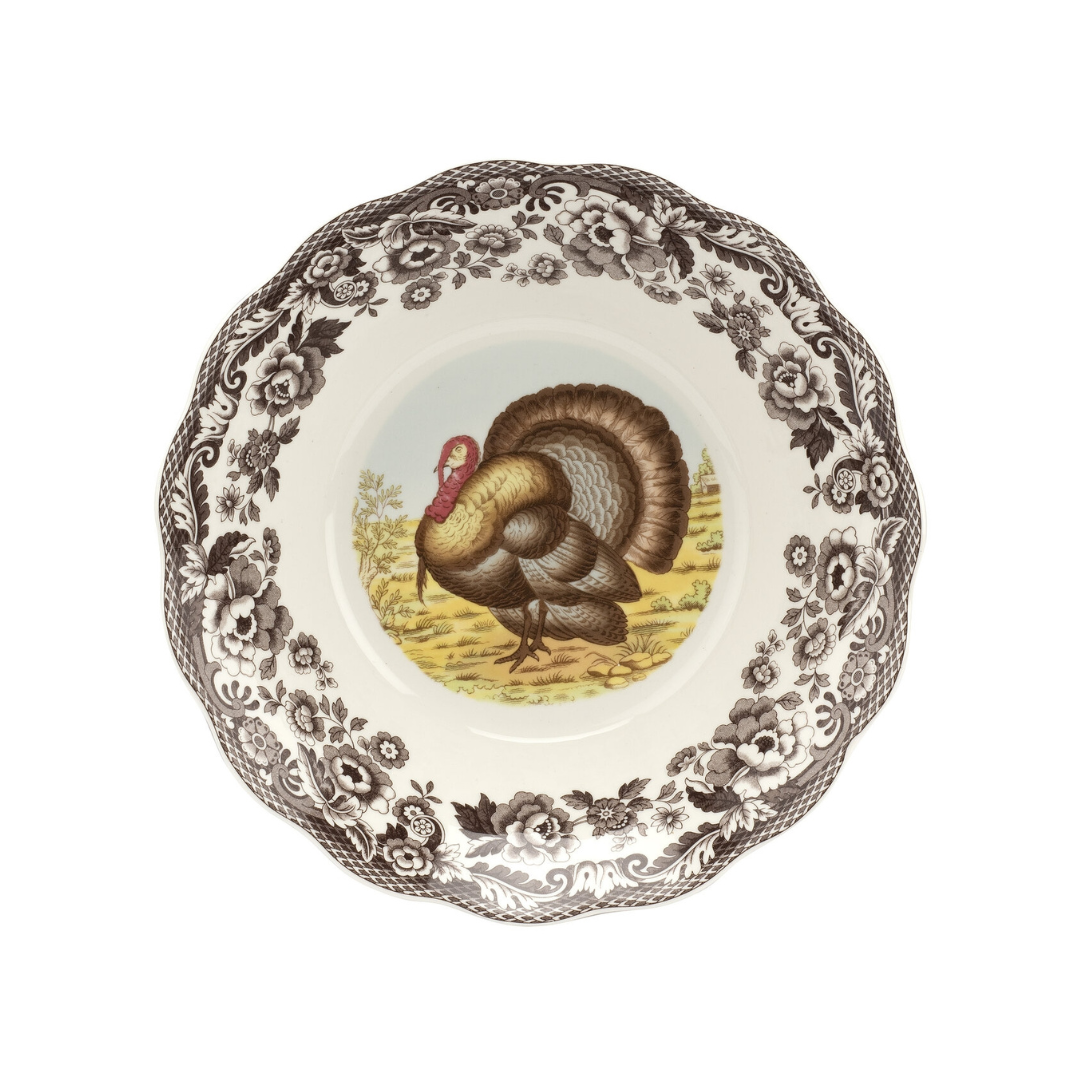 Spode Woodland Turkey Daisy Bowl 10"