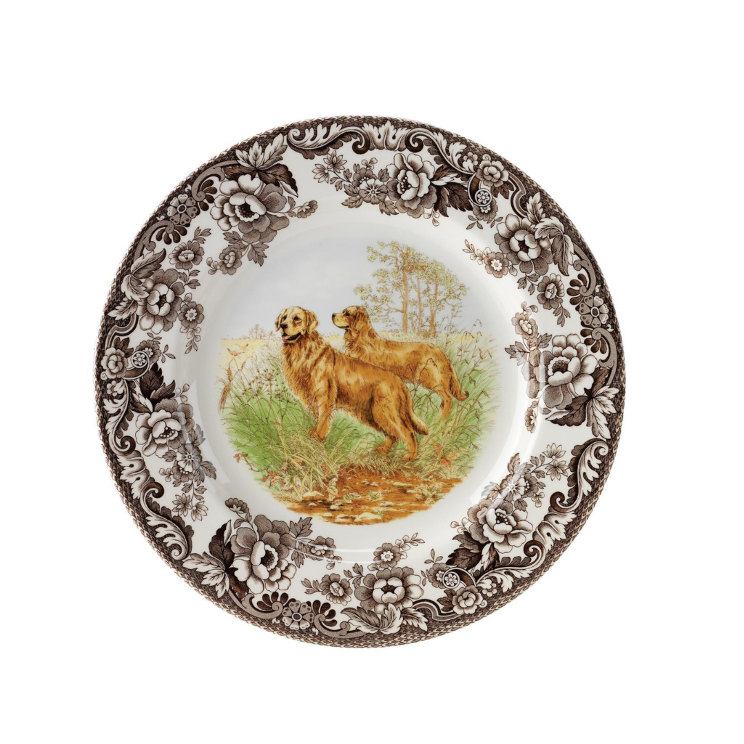 Spode Woodland Dogs Dinner Plate 10.5" Golden Retreiver