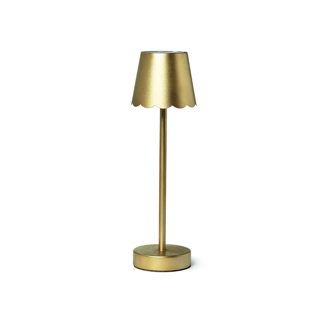LED Cordless Table Lamp with Scalloped Edge Shade