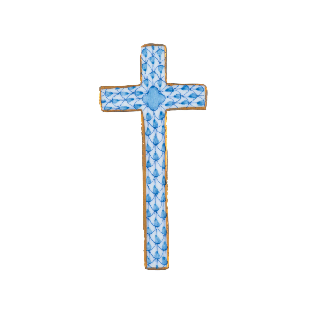 Herend Miniature Cross - Blue