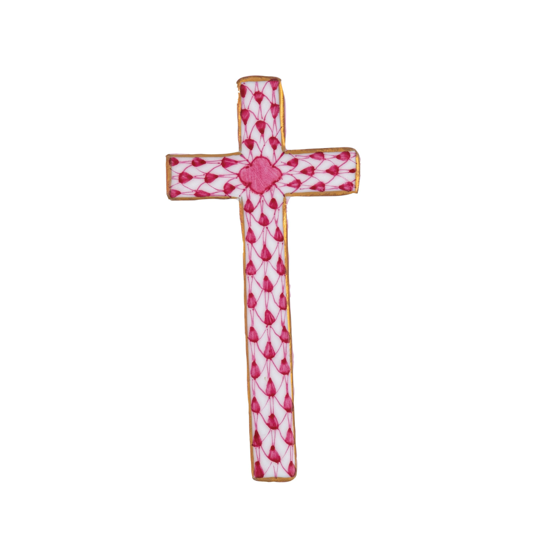 Herend Miniature Cross - Raspberry