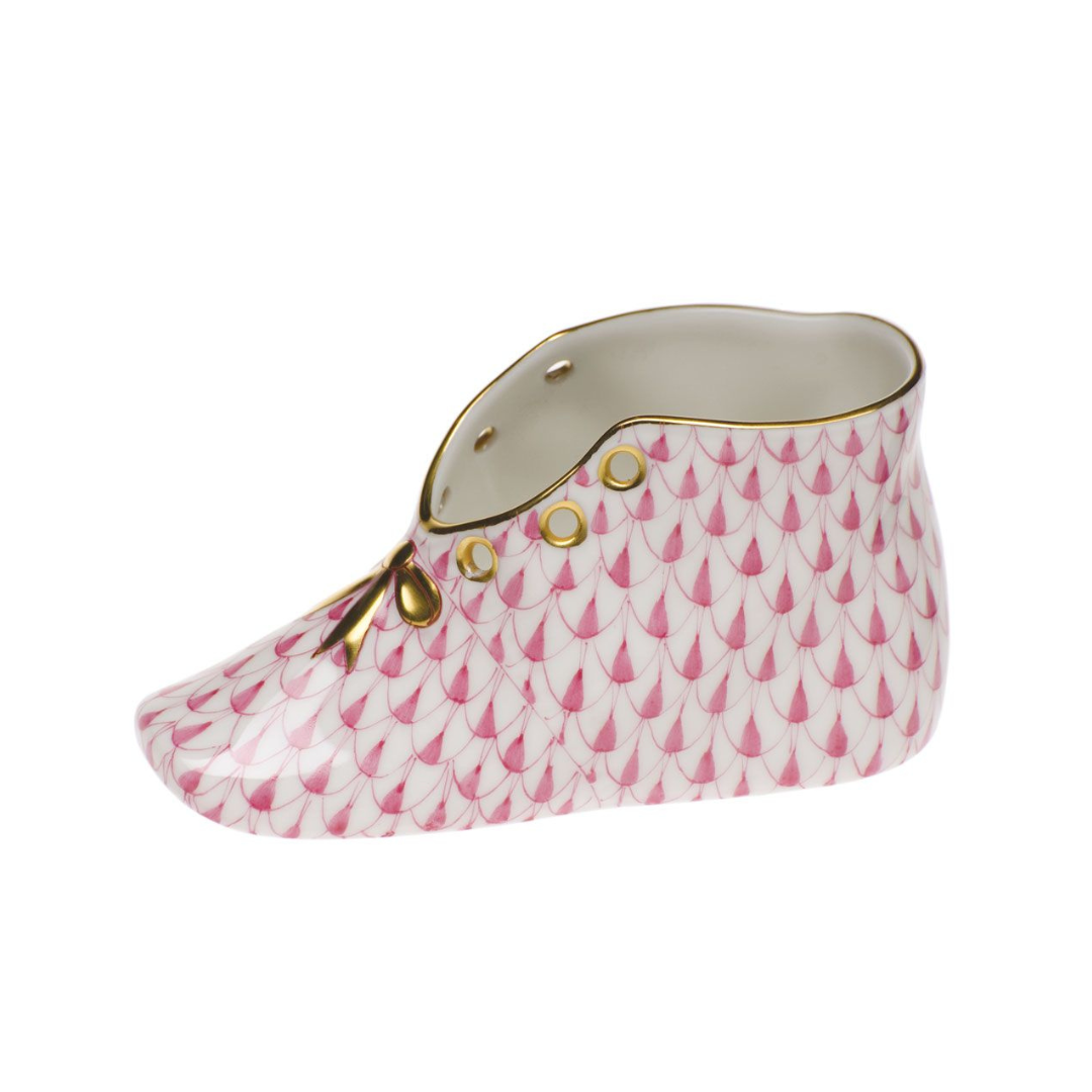 Herend Baby Shoe - Raspberry