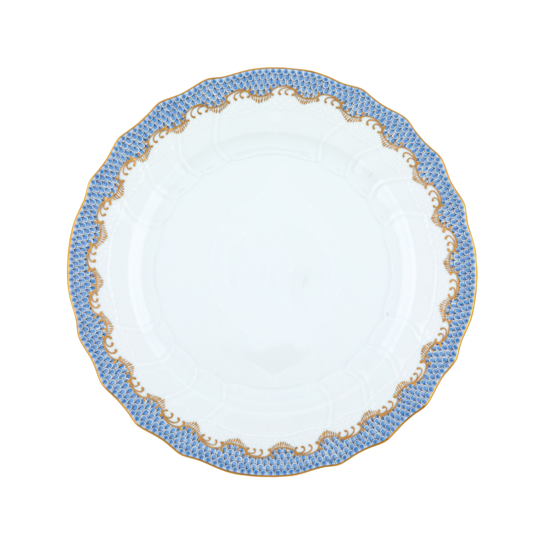 Fish Scale Light Blue Dinner Plate