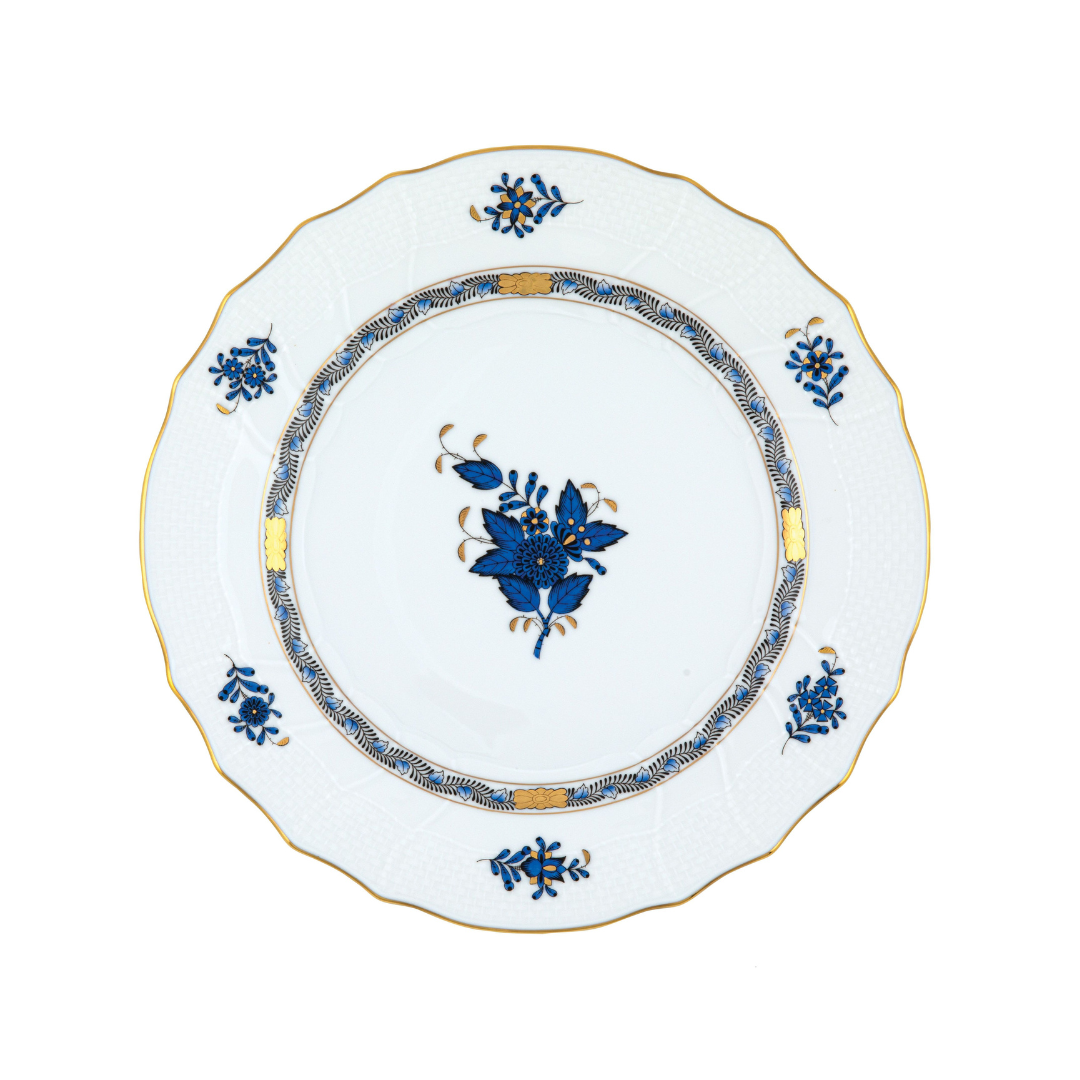 Chinese Bouquet Black Sapphire Dinner Plate