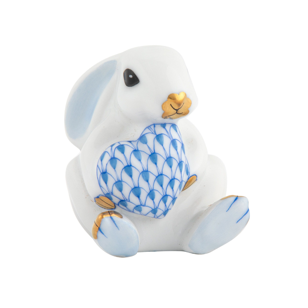 Herend Bunny with Heart- Blue