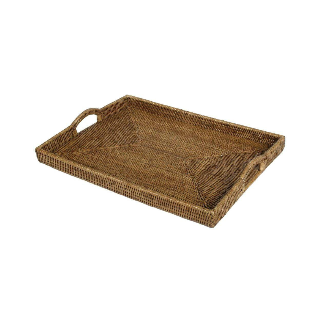 Caspari Rattan Rectangular Tray