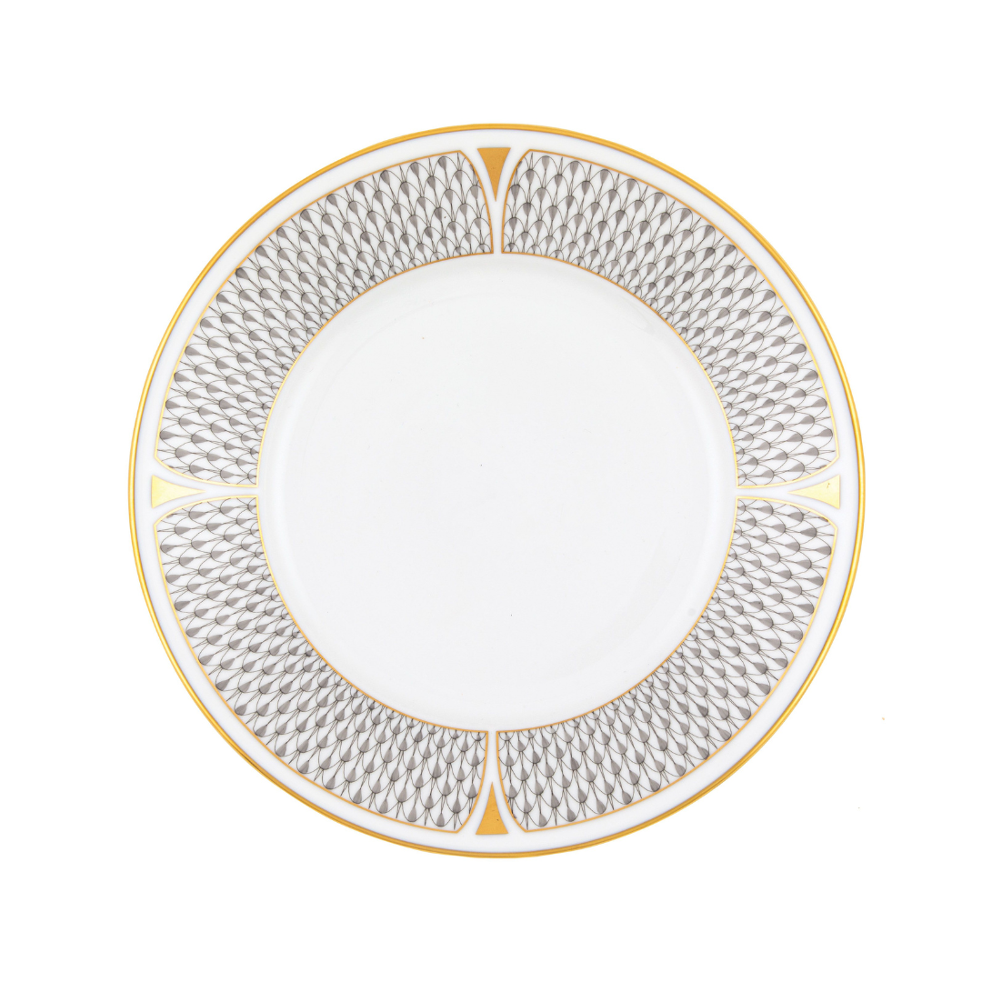 Art Deco Gray Dessert Plate