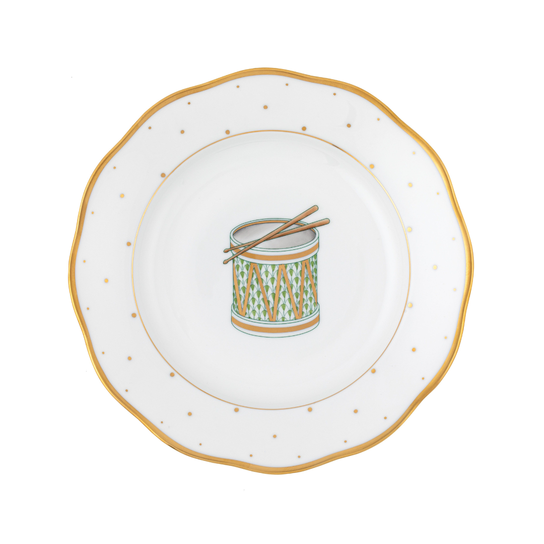 Drum Christmas Dessert Plate