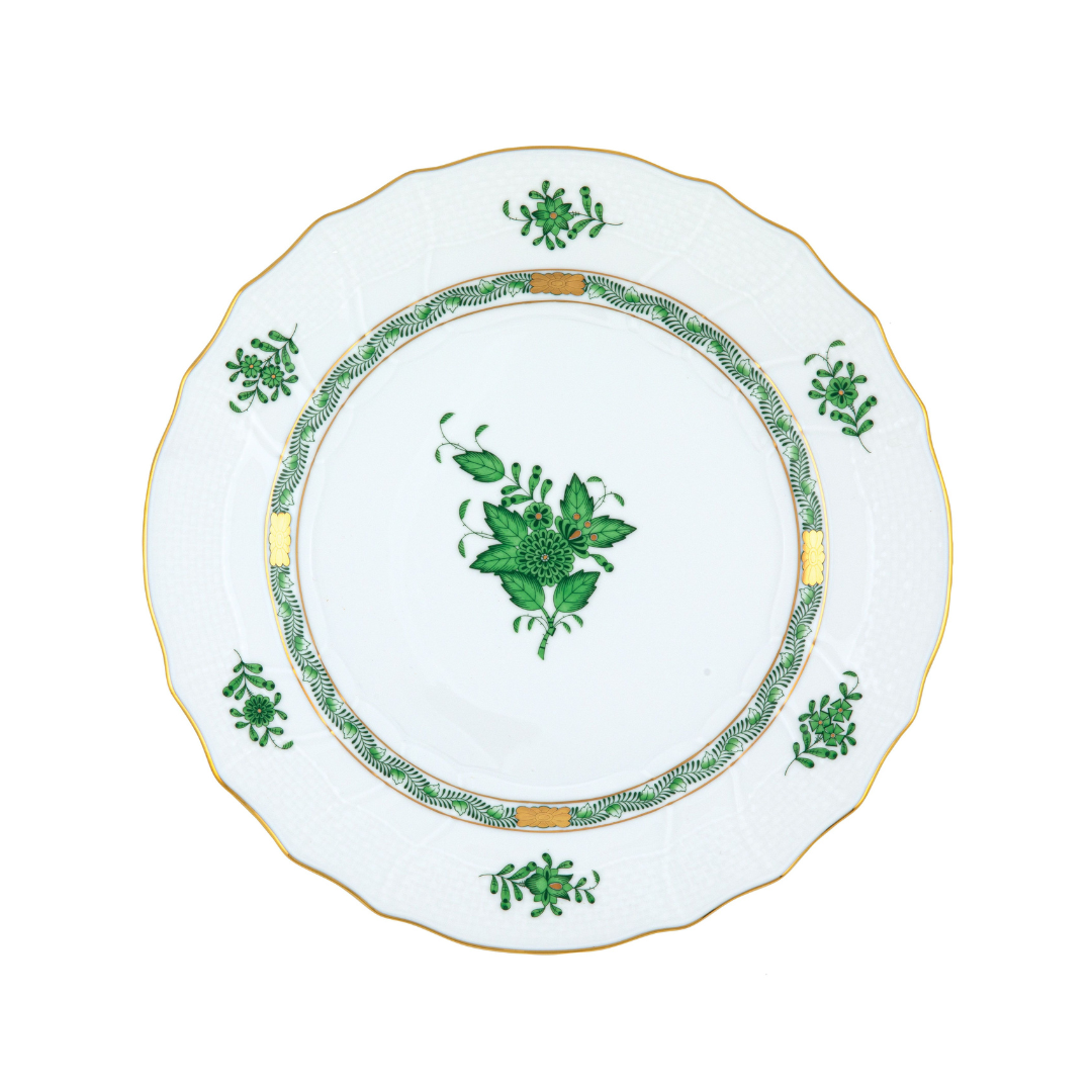 Chinese Bouquet Green Dinner Plate