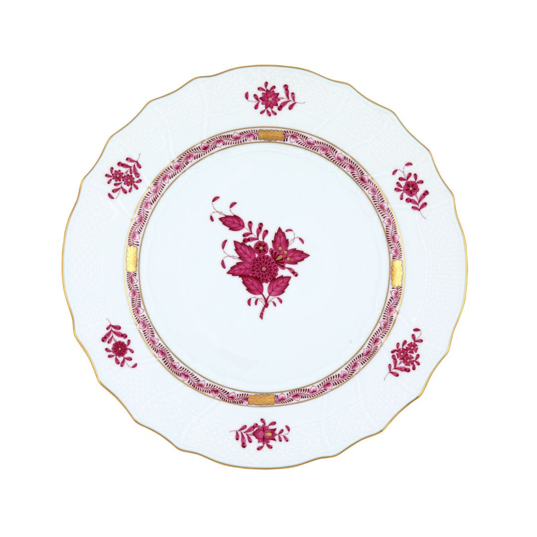 Chinese Bouquet Raspberry Dinner Plate