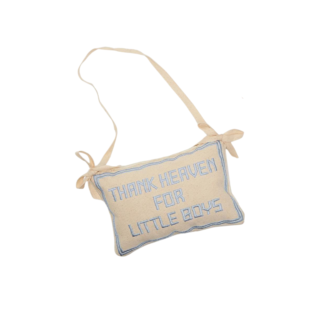 "Thank Heaven For Little Boys" Pillow Door Hanger