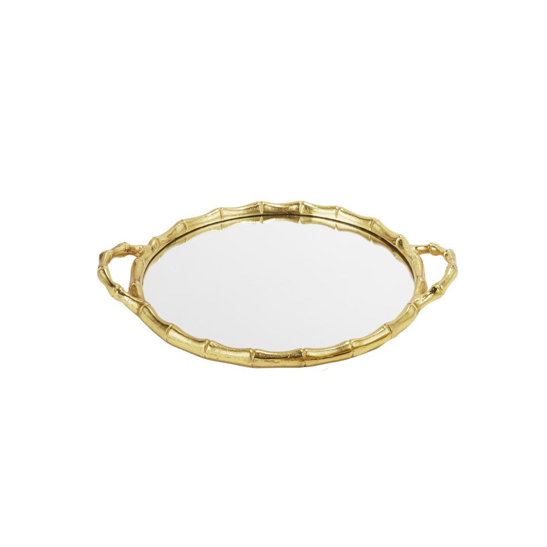 Bamboo Round Mirror Tray