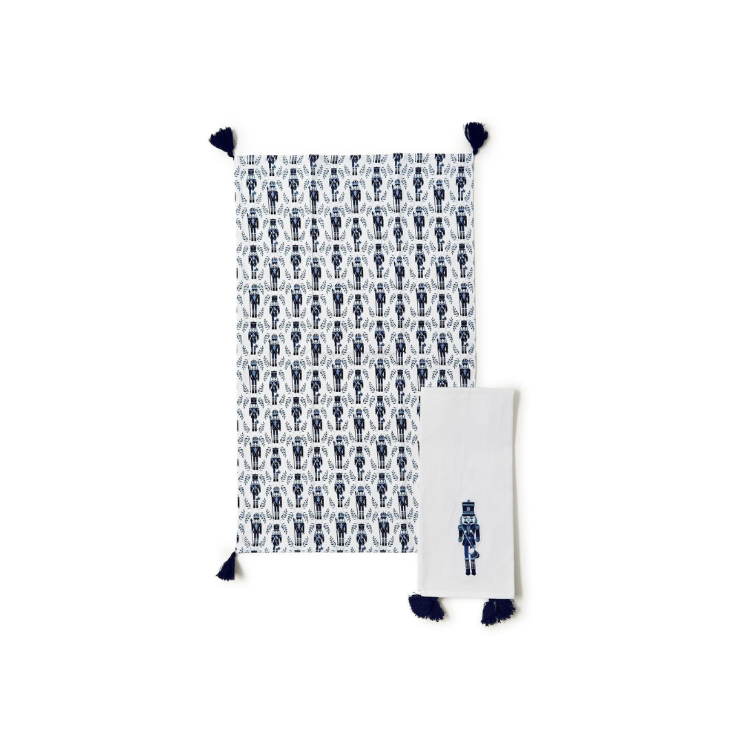 Set of 2 Blue Nutcracker Dish Towels