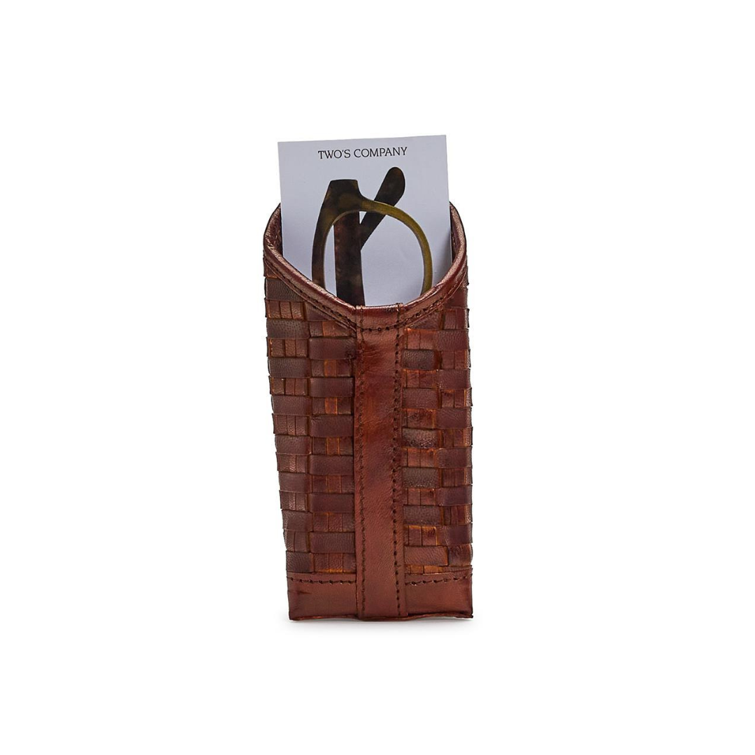 Woven Leather Eyeglass / Accessory Holder