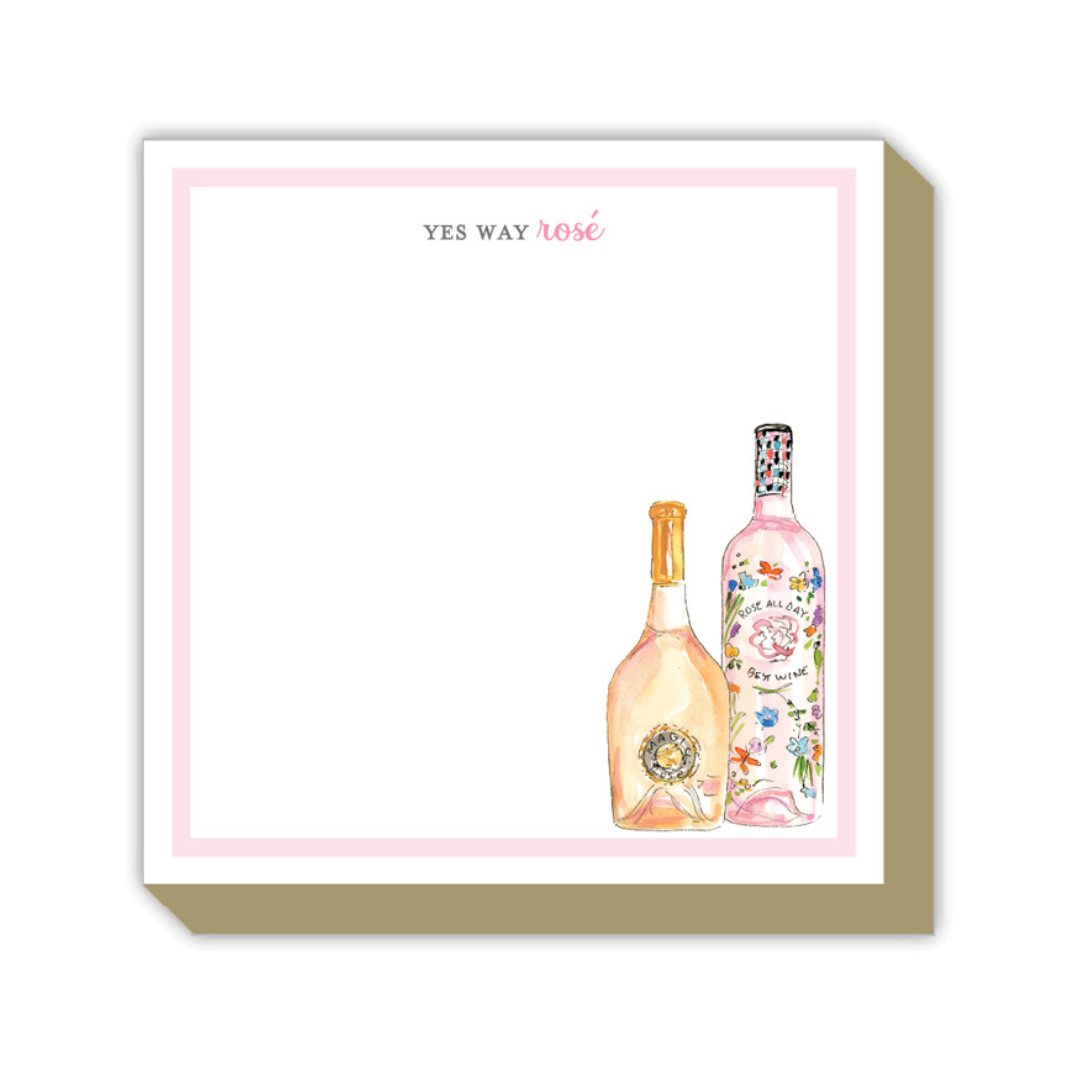 Hand-Painted Rose Bottles Yes Way Rose! Luxe Notepad