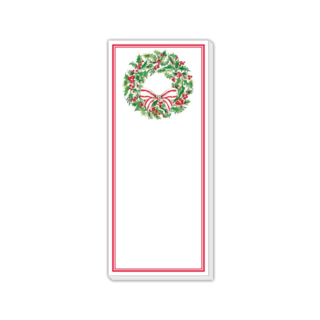 Holly Wreath with Bow Skinny Pad