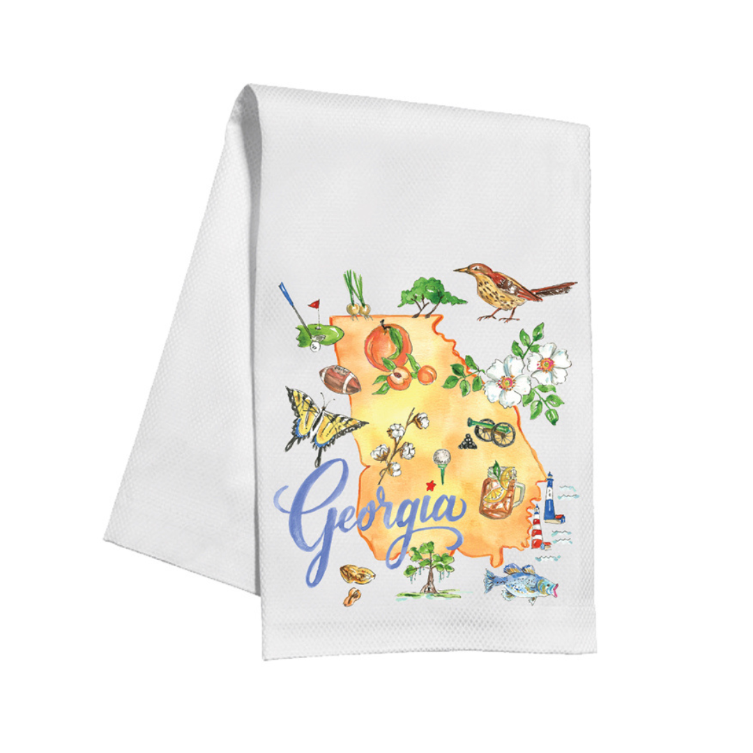 Kitchen Towel Hand-Painted Georgia Icons