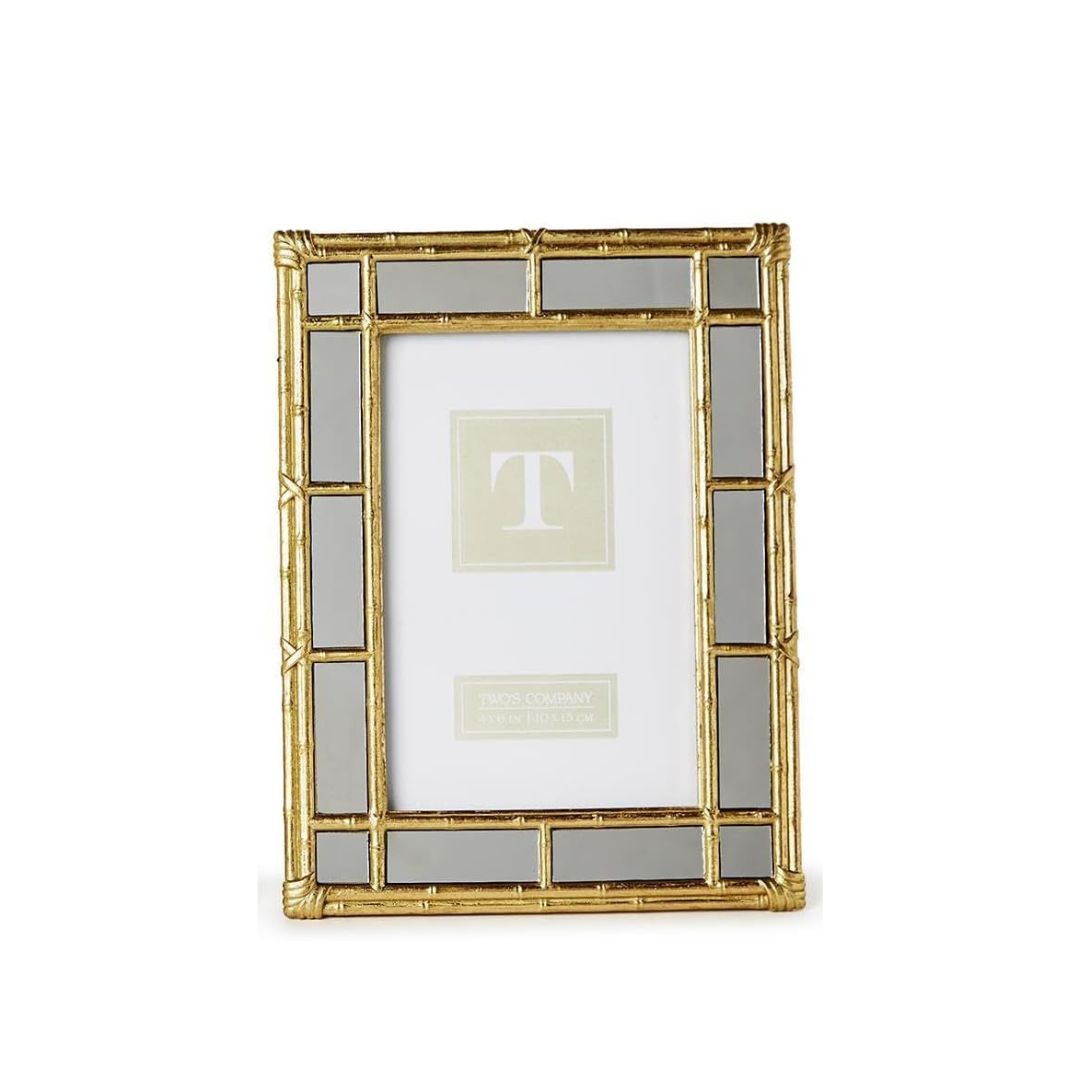 Bamboo Design Gold Photo Frames with Mirror Edge