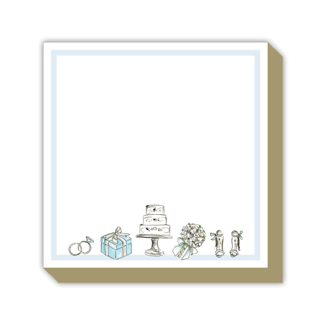 Mini Luxe Pad - Bridal Icons with Blue Border
