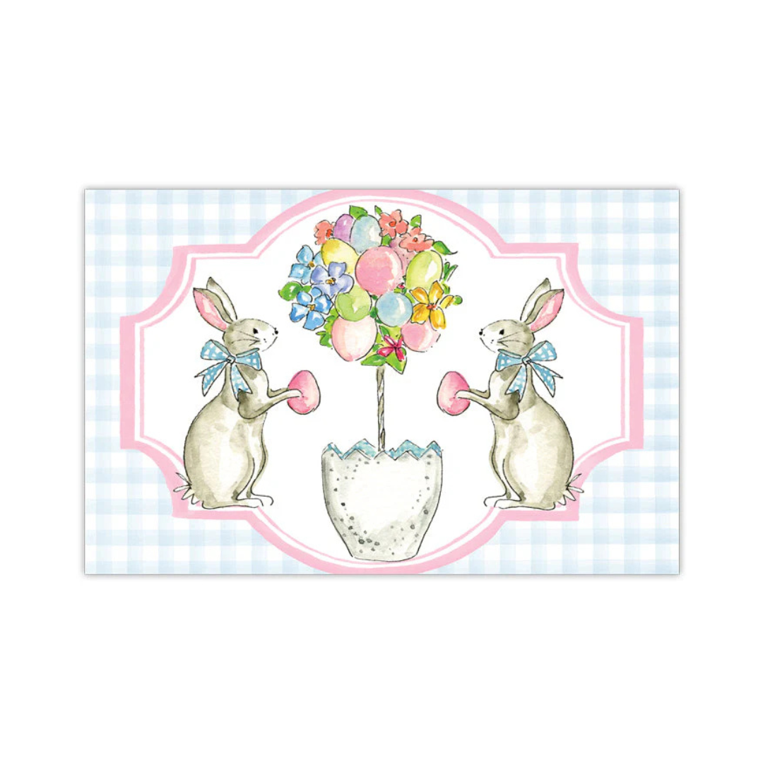 Placemat Hand-painted Topiary Bunny Pattern