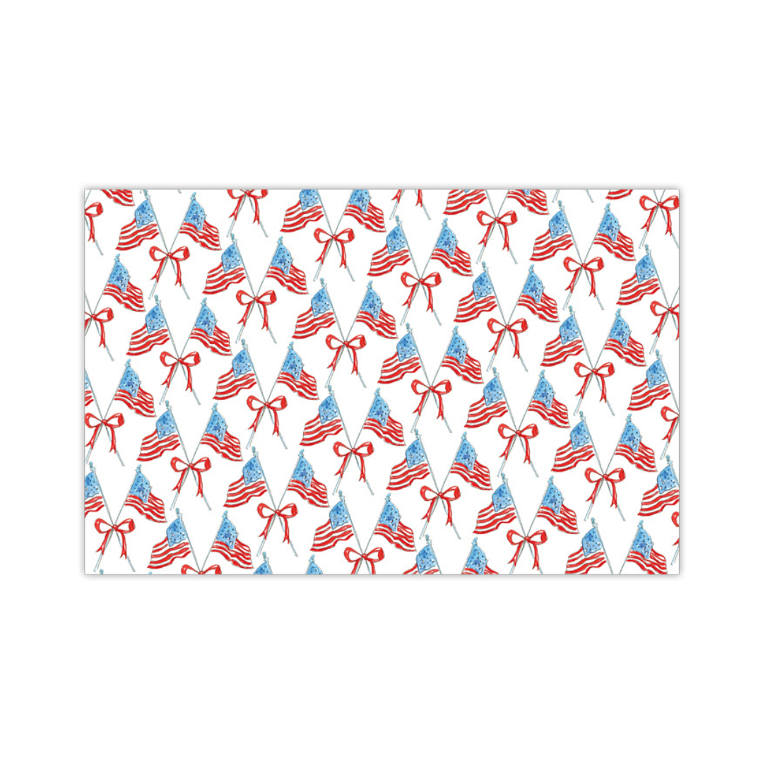 US Flags with Bow Pattern Placemat