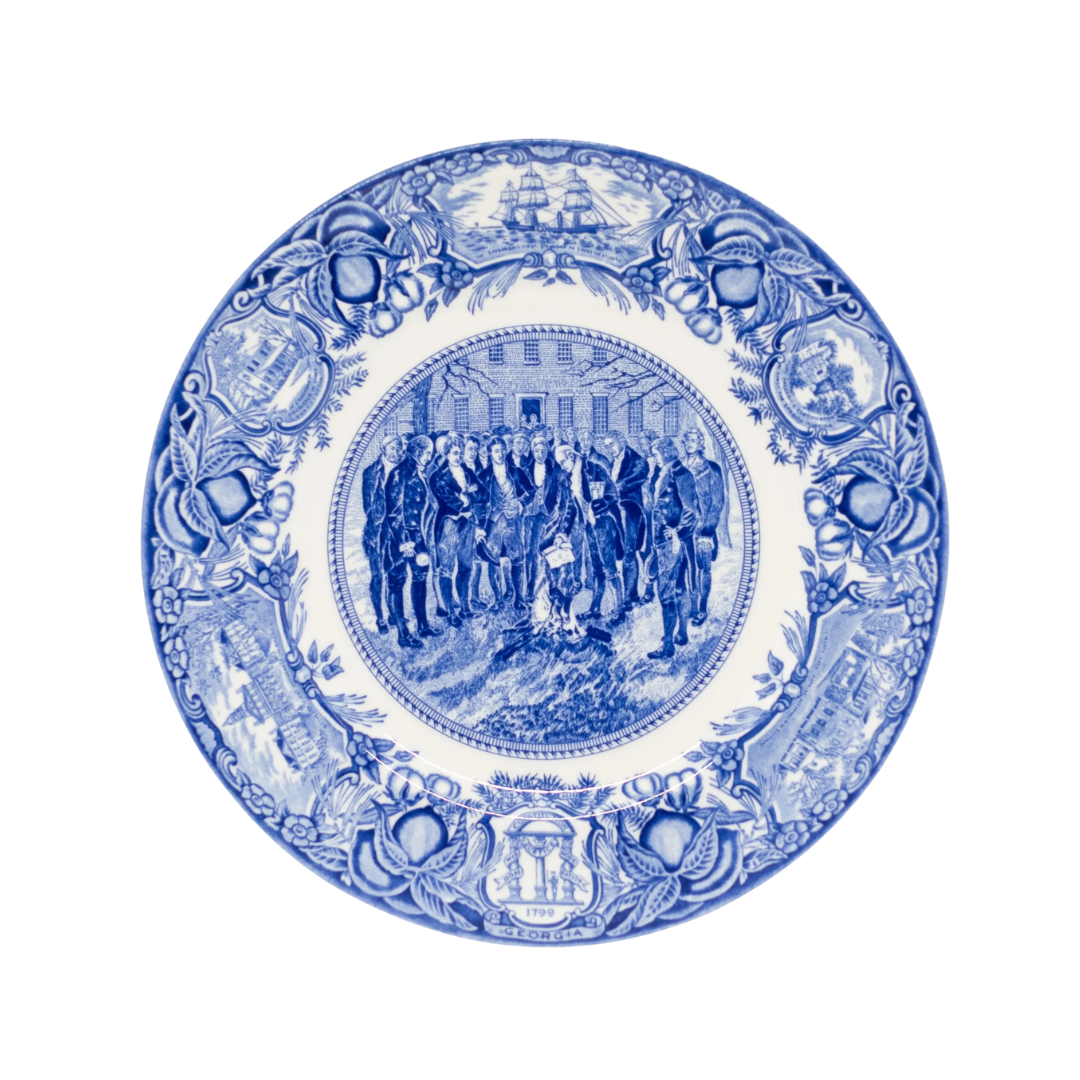 GA Plates Burning of the Yazoo Act- Blue Plate #8