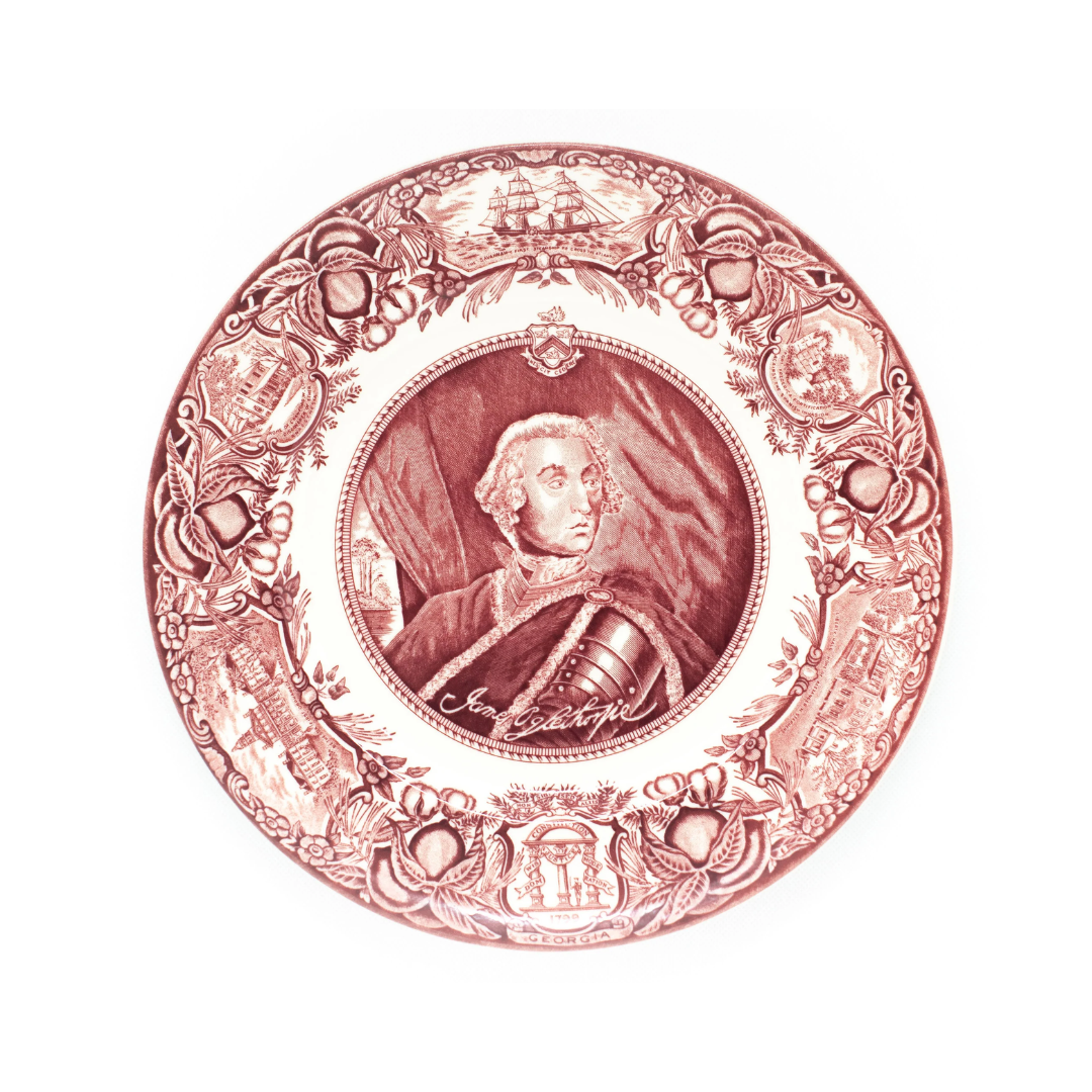 GA Plates James Oglethorpe- Pink GA Plate #1