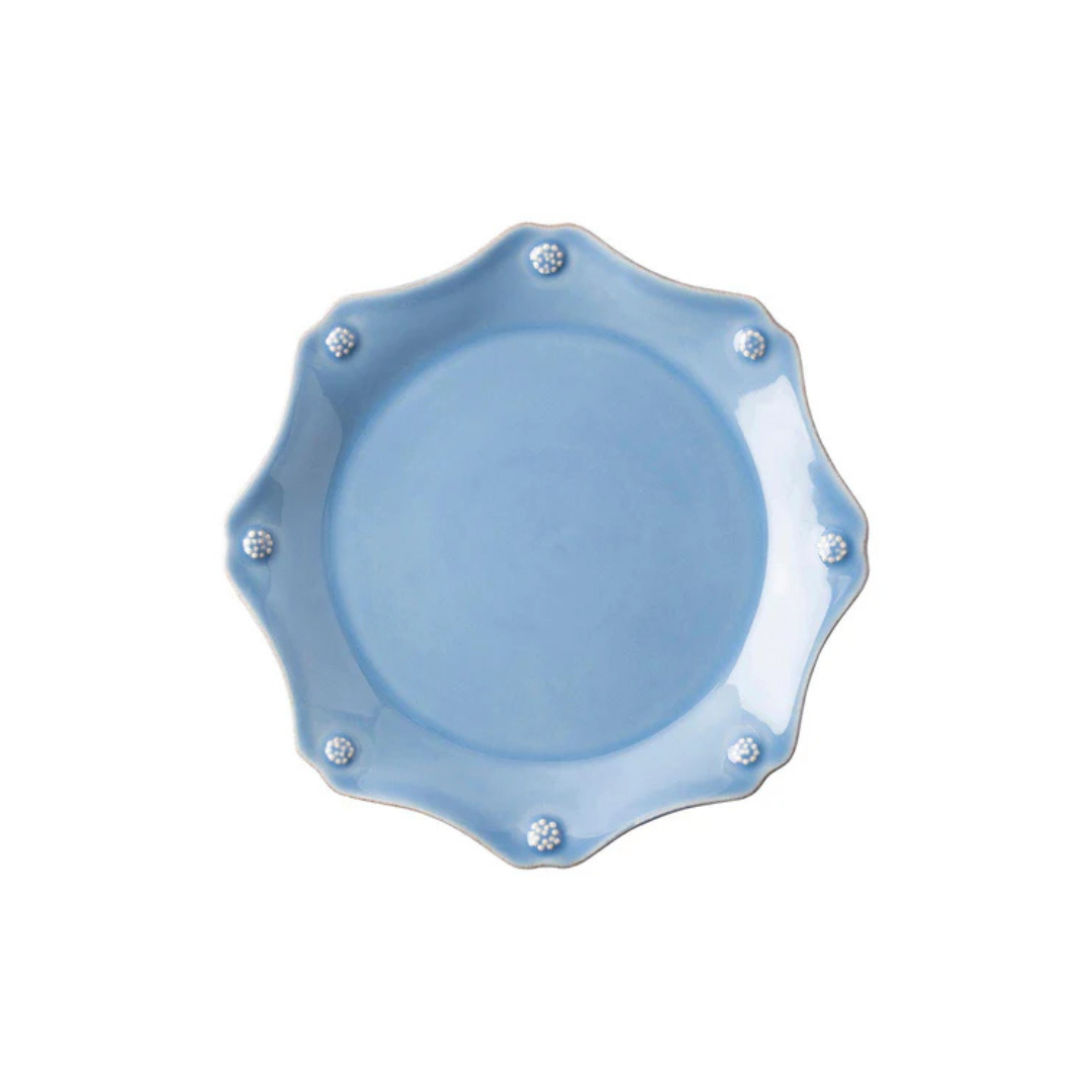 Berry and Thread Chambray Scalloped Salad/Dessert Plate