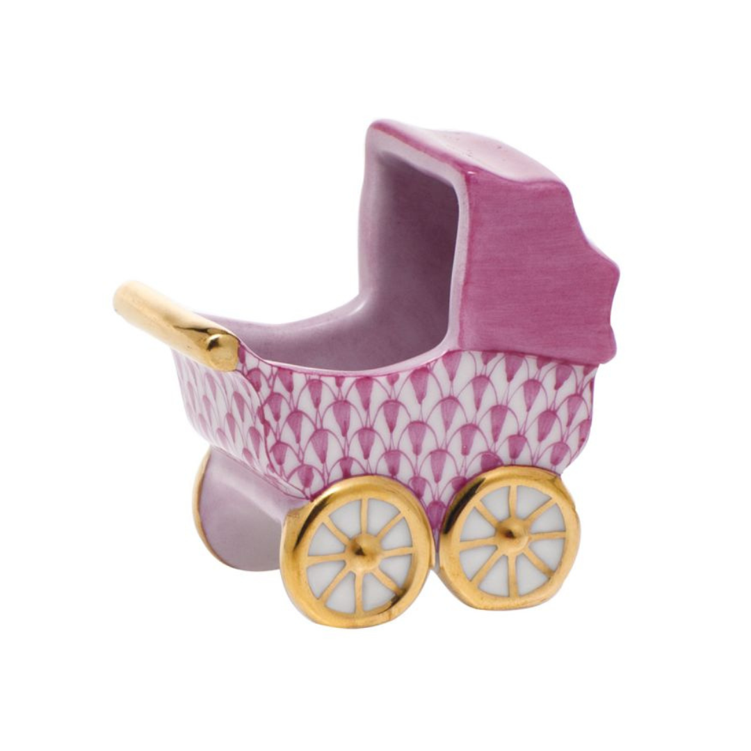 Herend Baby Carriage - Raspberry