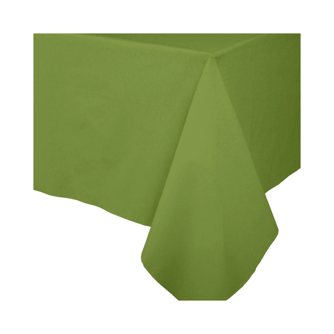 Caspari Paper Linen Solid Table Cover in Leaf Green