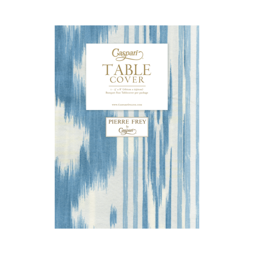 Caspari Toile De Nantes Blue Paper Linen Table Cover