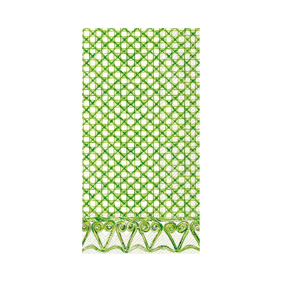 Green Botanical Cane Guest Towels