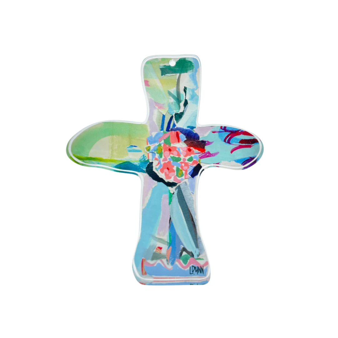 Lauren Dunn Blue Everlasting Love Acrylic Cross