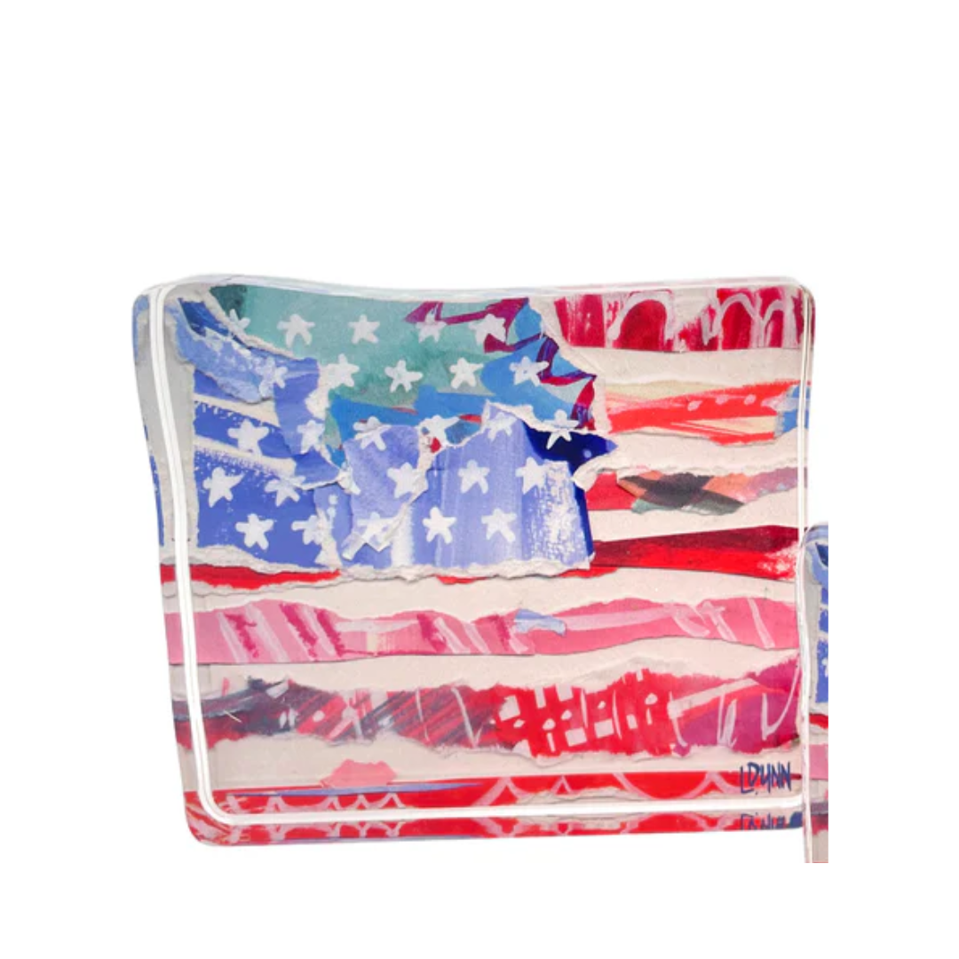 Lauren Dunn Red Flag, Stars, and Stripes Acrylic Block