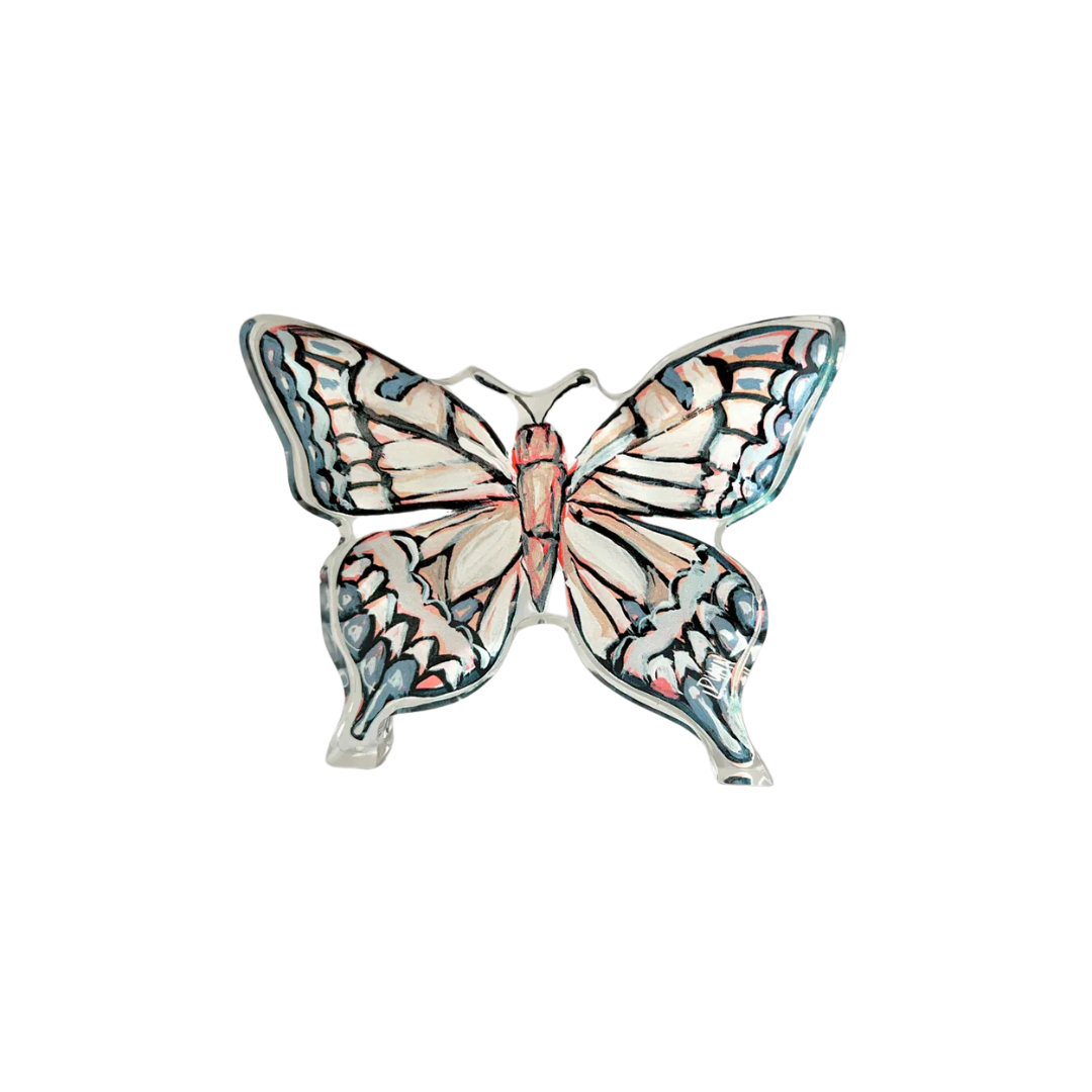 Lauren Dunn Neutral Butterfly Acrylic Block - Bitty Block