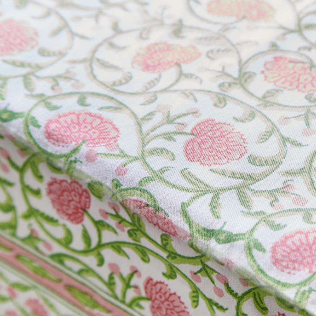 Floral Block Print Tablecloth-Two Sizes